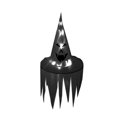 thumbnail image 1 of Sombrero de Halloween colgante con luz, sombrero de bruja dentado con cara sonriente y luz LED, 1 of 8