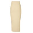 thumbnail image 5 of Women's High Waisted Button Split Rib Knit Long Wear to Work Pencil Skirt Solid Color Elegant Formal Midi Skirts, 5 of 7