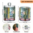 thumbnail image 5 of Yayeee 2 Pack Qtip Holder Bathroom Cotton Swab Canister with Lid Clear Dispenser Set, Ocean Boat, 5 of 6