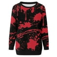 thumbnail image 4 of 2023 Chandail en Molleton de Mode pour Femmes 50 % de Rabais Liquidation Femmes Manches Longues Décontractées Col Rond Hauts Blouse Ample Imprimé Graphique d'Halloween, 4 of 6