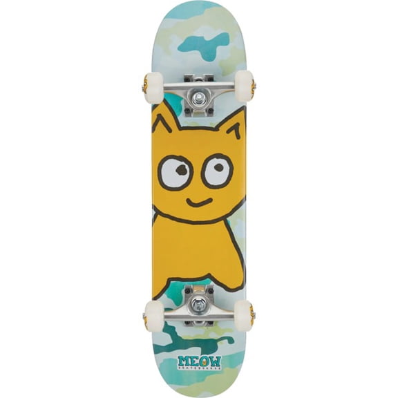 Meow Skateboards Big Cat Green Camo Micro Complete Skateboard - 6.5" x 28.5"