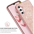thumbnail image 3 of Samsung Galaxy A14 5G Case, Glitter Sparkly Bling Slim Fit Thin Girly Women Girls Shiny Shockproof Protective Phone Cases Cover, Rose Gold/Pink, 3 of 8
