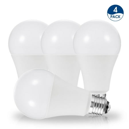 

YANSUN 3 Way Led Light Bulbs 50-100-150W Equivalent Daylight White 5000K E26 Medium Base 600lm-1250lm-1850lm 4 Pack