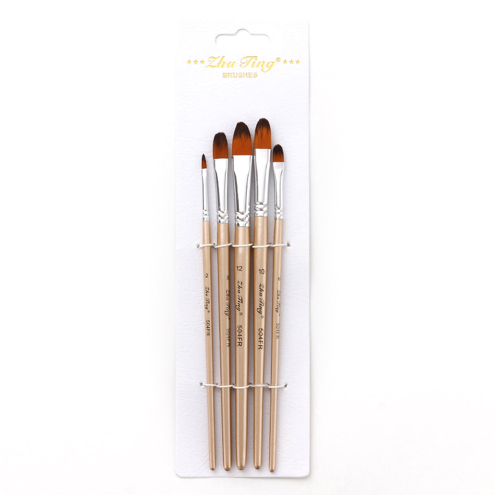 Walmeck 6pcs Paint Brushes Set Round and Flat Tips Artists Paintbrushes  Nylon Hair Wooden Handle Art Supplies Gift for Children Adults Beginners  for Acrylic Oil Watercolor Gouache Nail Body Face Det 