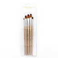 thumbnail image 3 of Juego de 5 pinceles para pintar con punta de avellana, nailon, pelo, mango de madera, pinceles para Tomshoo Punta de avellana, 3 of 7