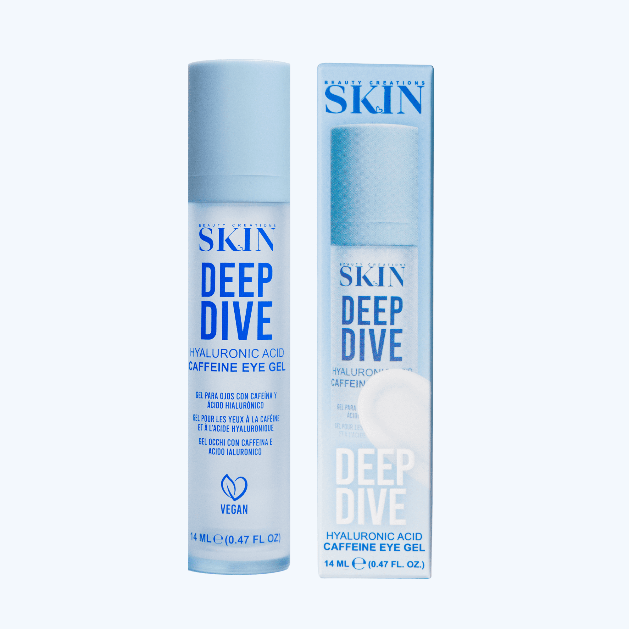 Beauty Creations - Skin Deep Dive Hyaluronic Acid Caffeine Eye Gel, Niacinamide and Adenosine, Vegan, 14 ml