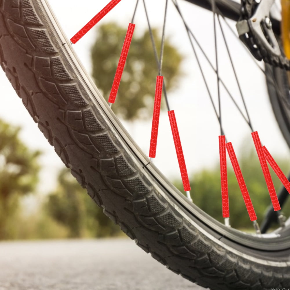 Tebru Bike Reflective Strip, Bicycle Strip, 12pcs Bicycle Bike Wheel Reflective Strip Rim Safety