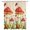 Yellow Red, variant on Outdoor Curtains for Patio Waterproof, Red Mushroom Windproof Pravicy Outside Porch Blackout Curtain, Watercolor Spring Summer Floral Sun Blocking Grommets Curtains for Cabana 2 Panels 54"x108"