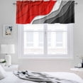 thumbnail image 3 of 2 Pack Abstract Beach Valance for Window Aesthetic Grey to Red Gradient Kitchen Valance Rod Pocket Short Curtain Topper Decorative Window Treatment for Living Room Bedroom 42"x18", 3 of 8