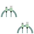 thumbnail image 3 of Tholdsy Cable de carga de transmisión de datos trenzado de nailon con conector Micro Usb y tipo A para carga de teléfono Android verde 2Conjunto, 3 of 5