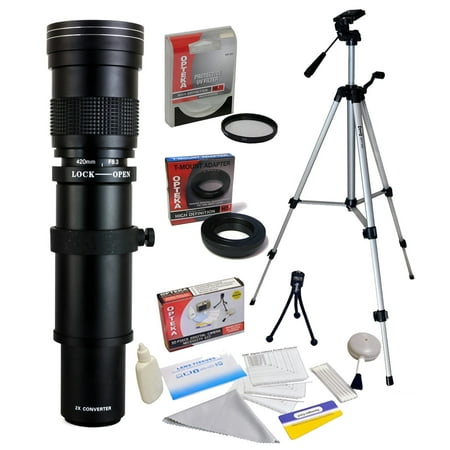 Hd Lenses Opteka 420-1600mm f/8.3 HD Telephoto Zoom Lens with UV Filter and 54