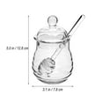 thumbnail image 4 of Honey Glass Pot Jar Jars Syrup Dippercontainerdispenser Set Lid Clear Containers Bottle Jam Storage Crystalbeehive Bowl, 4 of 6