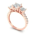 thumbnail image 2 of Three-Stone Engagement Ring for Women - 1.97ct Moissanite in 14K Rose Gold Promise Ring, 2 of 6