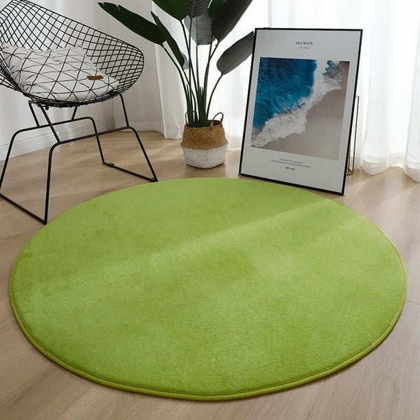 XmhyTop-A Alfombra redonda de 60 x 60 cm, supersuave, moderna y minimalista, para dormitorio y sala de estar, 1 pieza, color verde.