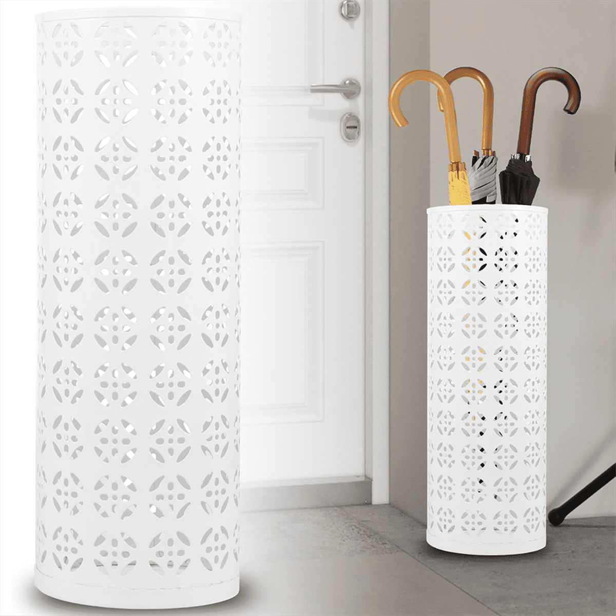 Metal Umbrella Stand, Circular Umbrella Stand, Freestanding Umbrella Stand, Entryway Umbrella Stand,Black