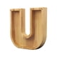 thumbnail image 2 of Lata de ahorro de madera con letras en inglés y cristal transparente., 2 of 6