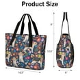 thumbnail image 3 of Tote Bag for Women - Beagle Dog Dog and Flower Shoulder Bag - Large Utility Work Duffle Bag with Zipper Handbag for Travel, Work, Sprots, 3 of 5
