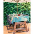 thumbnail image 3 of Fsddascl Blue Coastal Outdoor Tablecloth - 60x84 Inch Rectangle Dining Table Cover, Watercolor Nautical Starfish Lighthouse Beach Waterproof Outdoor Table Cloth with Umbrella Hole & Zipper for Patio, 3 of 7
