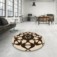 thumbnail image 4 of Ahgly Company Machine Washable Indoor Round Transitional Deep Peach Orange Area Rugs, 6' Round, 4 of 7