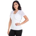 thumbnail image 3 of Fashion Secrets Women Short Sleeves Sheer Chiffon Bolero Shrug Short Cardigan (White, XX Large), 3 of 7