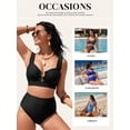 thumbnail image 4 of SHEWIN Women Swimsuits Bikinis Sets Bathing Suits 2 Piece Sets High Waisted Bikini Swimming Suits Cut Out Vacation Outfits Black L, 4 of 10