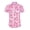 Cotton Candy/Raspberry, variant on Monterey Club Women's Blossom Print Tailored Collar Short Sleeve Golf Polo Shirt #4518