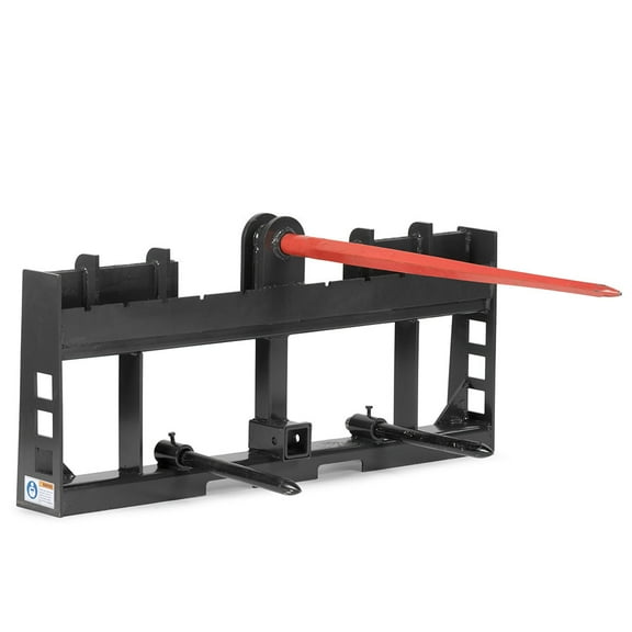 Titan Attachments Skid Steer Hay Frame Attachment, 49” Hay Spear and Stabilizers, Rate 4,000 LB, Quick Tach Tractor, Receiver Hitch