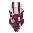 thumbnail image 2 of Girls Ruffled One Piece Swimsuit Summer Beach Vacation Swimwear Tank Swimsuit Joyous Forest Animals, 2 of 8