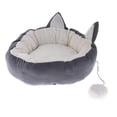 thumbnail image 3 of mascota perro cachorro cama redonda suave felpa cálida casa nido estera almohada gris Adepaton LN-0402, 3 of 5