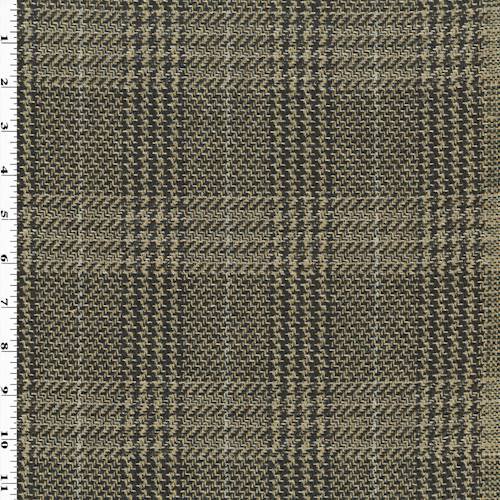 Brown/Beige/Multi Wool Glen Plaid Jacketing, Fabric By the Yard