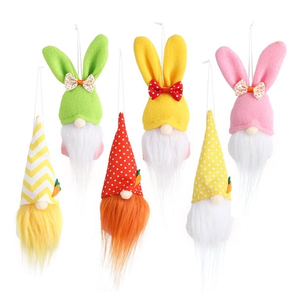 Kearding 6 piezas de muñeco de gnomo, colgante de vacaciones, diseño de escena encantadora, decoración colgante, muñecas sin rostro, adorno de Kits de decoración para fiestas Kearding HA070629-00