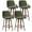 Green, variant on JULY'S SONG 26" Swivel Counter Height Bar Stools with Back Sets of 2, Mid Century Barstools with Wooden Legs, Beige