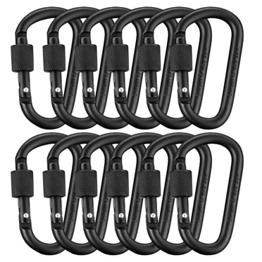PETZL Carabiner - D-Shaped Aluminum Climbing Carabiner With Keylock System, Black