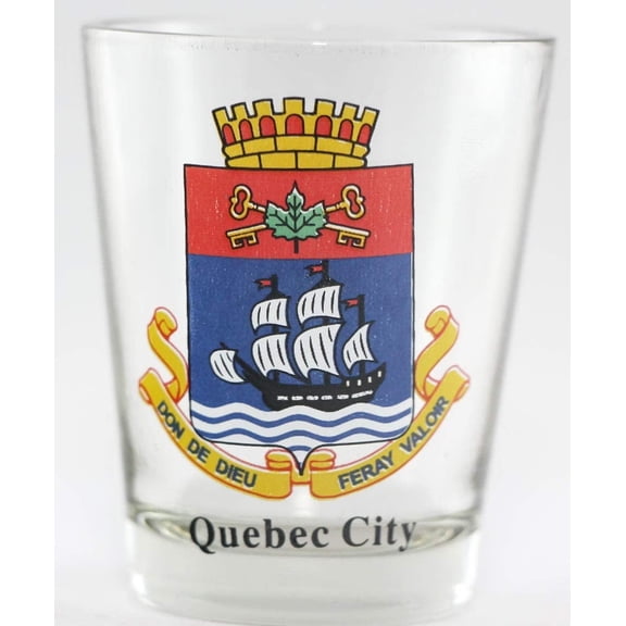 Quebec City Canada Coat Of Arms Shot Glass