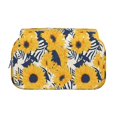 thumbnail image 2 of Disketp Blue Striped Sunflower Estuche de Lápices de Doble Capa con Tapa Abatible y Cremallera, Organizador Escolar para Adolescentes y Adultos, 2 of 7