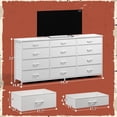 thumbnail image 4 of 55" Long Dresser for Bedroom with 9 Big Drawers & 3 Small Drawers TV Stand for 60 inch TV Entertainment Center, White, 4 of 9