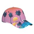 thumbnail image 3 of Naloa Original Classic Low Profile Hat Men Women Baseball Cap Dad Hat Adjustable Unconstructed Beach with Palm Trees Print Cap, 3 of 9