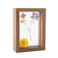 thumbnail image 1 of Tignapoo Walnut Double-Sided Glass Frame for Dried Flowers and Photos - 5 Inch (9x13 cm) DIY Display, 1 of 6