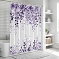 thumbnail image 5 of Purple Shower Curtain Set - Extra Long 72" x 96" Washable Bathtub Curtain with 12 Hooks, Eucalyptus Leaves Waterproof Fabric Stall Shower Curtains for Bathroom/Bathtub Décor, 5 of 6