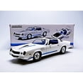 thumbnail image 7 of 1979 Chevrolet Camaro Z/28 White with Blue Stripes 1/18 Diecast Model Car by Greenlight, 7 of 7