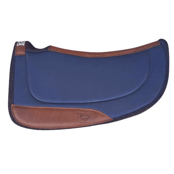 Diamond Wool Contoured Felt Ranch Western Saddle Pad 30x30 Round 1/2 Thickness, Navy