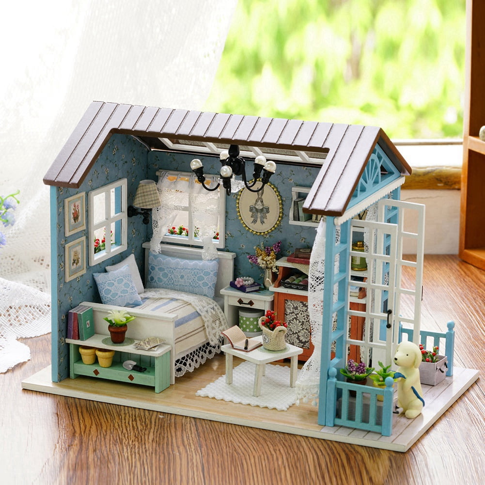 8.27x4.92x5.71 Po Maison De Poupée, Maison De Poupée En Bois, Accessoires Et Meubles De Maison De Poupée Kit DIY Pour Amis Enfants Amoureux Enfants