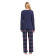 thumbnail image 5 of GLOBAL Women's Flannel Pajama Sets Knit Top Flannel Pants Sleepwear Long-Sleeve Top & Bottom, Size S-3XL, 5 of 5