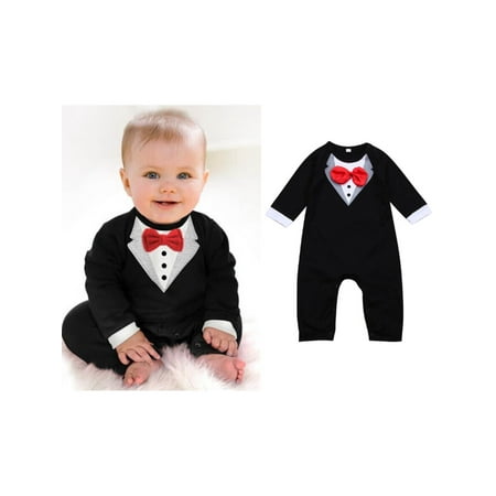 

Toddler Baby Boys Bowknot Gentleman Formal Romper Jumpsuit Bodysuit Cotton Clothes Outfit 0-3Y