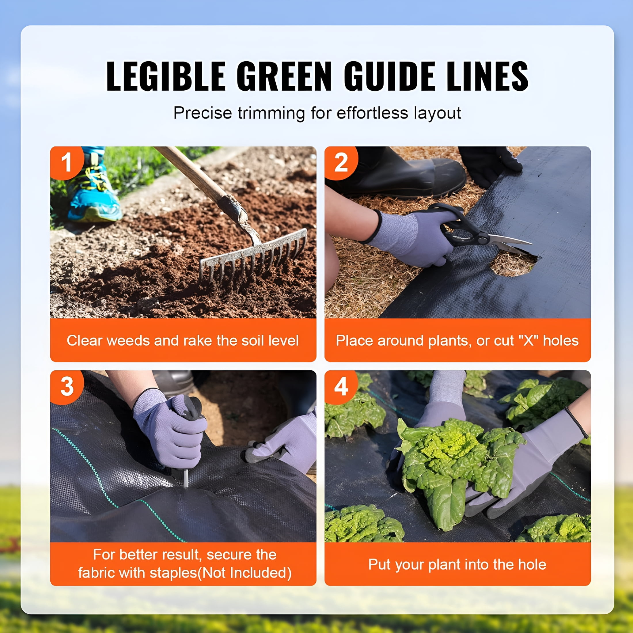 RLESO 3FTx250FT Heavy Duty Weed Barrier Landscape Fabric, 5OZ Woven Geotextile Fabric Under Gravel, High Permeability for Weed Blocker, Driveway Fabric, Weed Control Garden Cloth