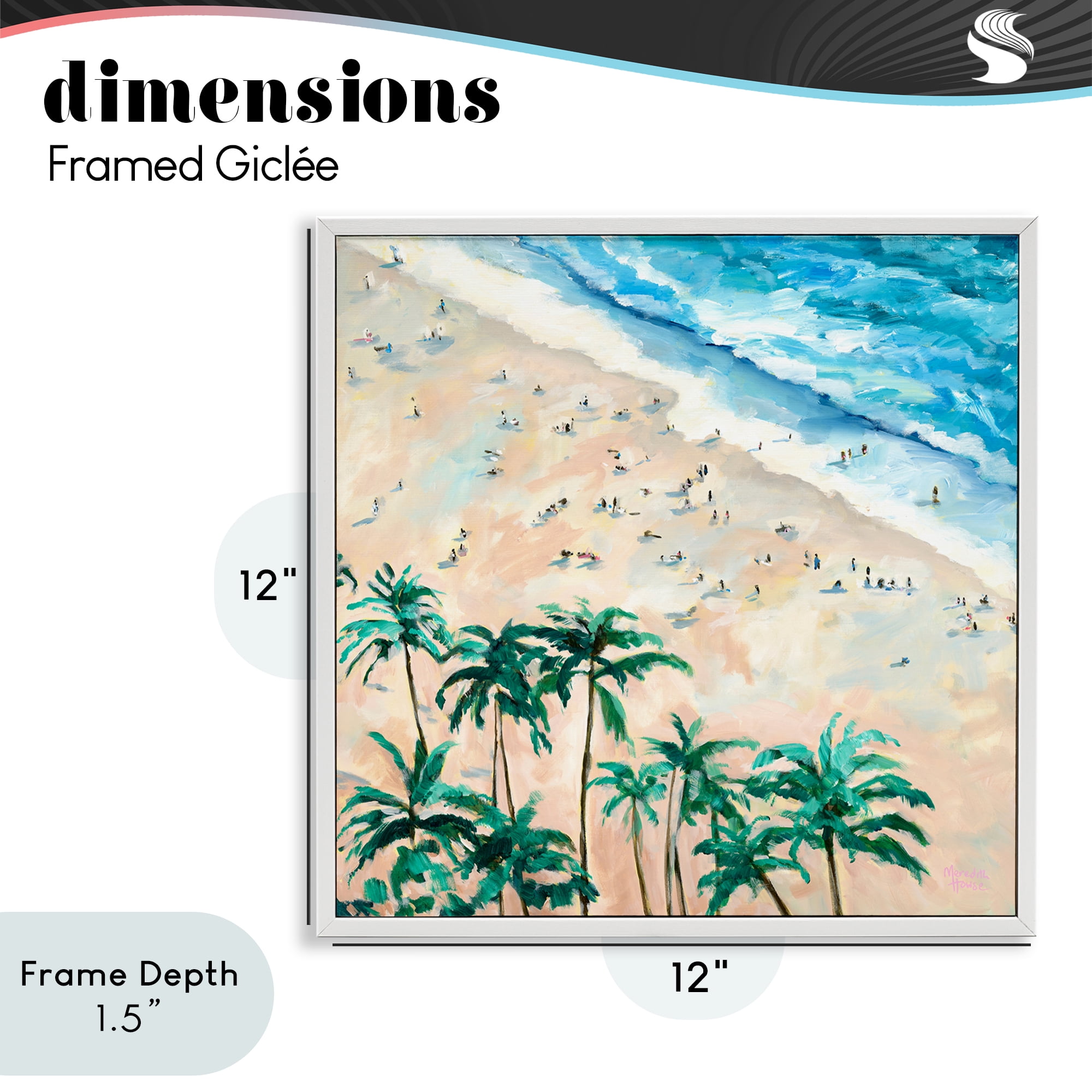 Stupell Industries Waikiki Beach Overview White Framed Giclee Art, design by Meredith Howse