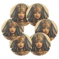 thumbnail image 2 of The Queen Of Egypt Front 6 Pcs Drink Coasters with Holder Absorbent Coasters Woven Coasters for Drinks Table Desk Protection Home Decor, 2 of 7