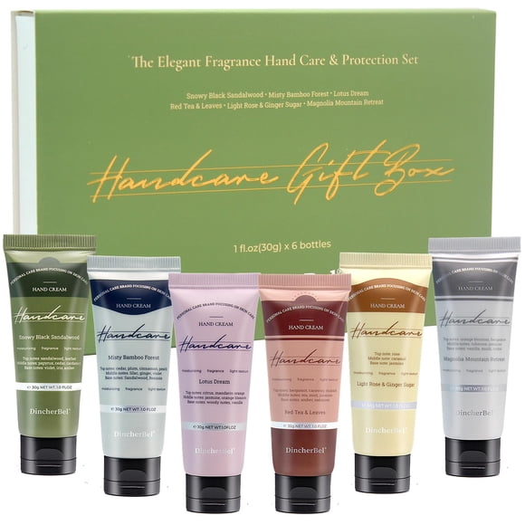 Set de regalo de crema de manos - Set de loción de manos perfumada de tamaño de viaje para piel seca Regalo navideño ideal para mujeres/hombres/cumpleaños 6 x 1,0 oz/30 ml