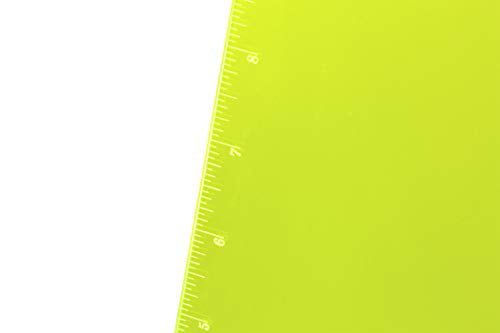 Officemate OIC Transparent Plastic Clipboard Letter Size with Ruler Markings Neon Yellow 83008 