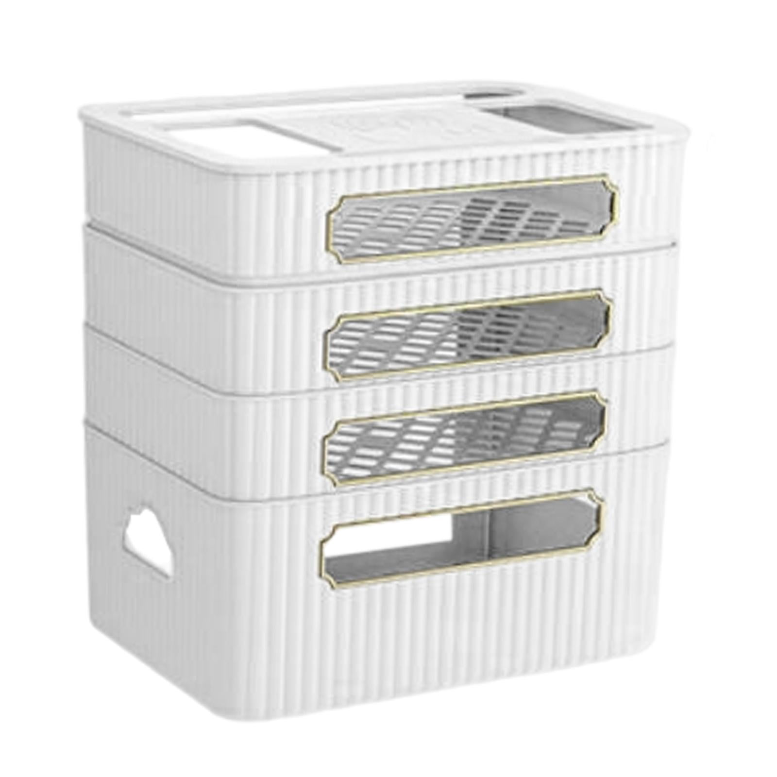 Fiocias Router Storage Box Cable Management Box Space Saving Wire Cable Storage Case for White 4 Tier